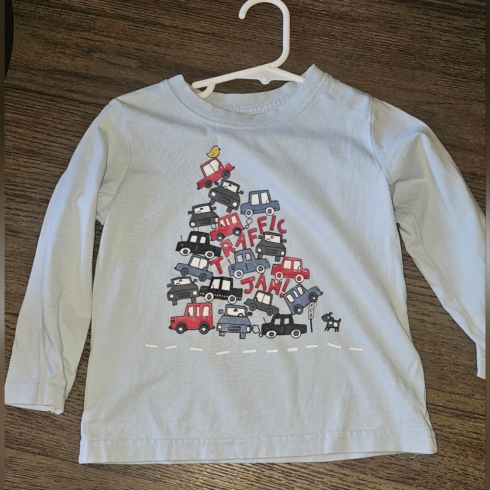 Little Tots Blue Long Sleeve Traffic Jam Shirt